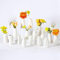 16packs Small White Ceramic Vases - Mini Flower Vases for Centerpieces, Boho Home Decor, White Bud Vase Set for Weddings Table Decor, Pampas Grass