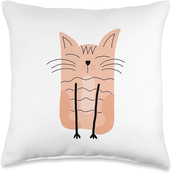 Cute Scandinavian Animals Designs Mom Scandinavian Lover Boho Cats Throw Pillow, 16x16, Multicolor