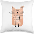 Cute Scandinavian Animals Designs Mom Scandinavian Lover Boho Cats Throw Pillow, 16x16, Multicolor