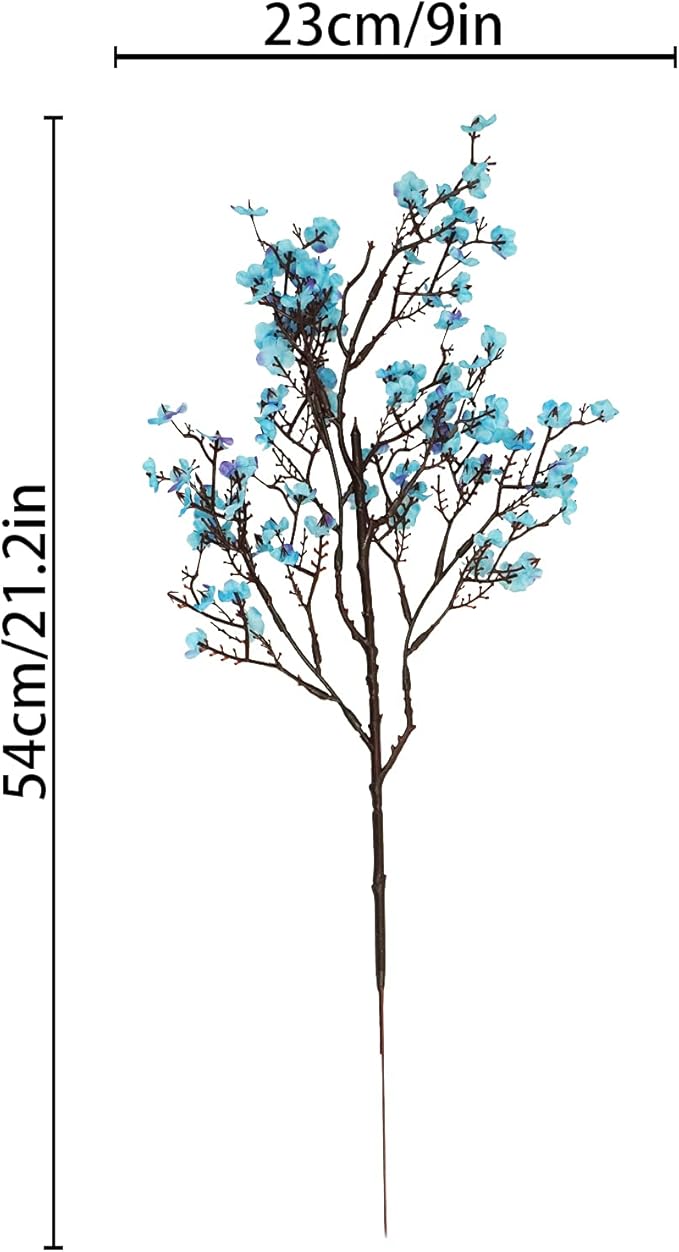 Uieke 30 Pcs Artificial Baby Breath Flowers Fake Blue Gypsophila Bouquets Faux Silk Flower Real Touch Flowers for Wedding Farmhouse Decor DIY Home Party Office Kitchen Hotel Bathroom Garden