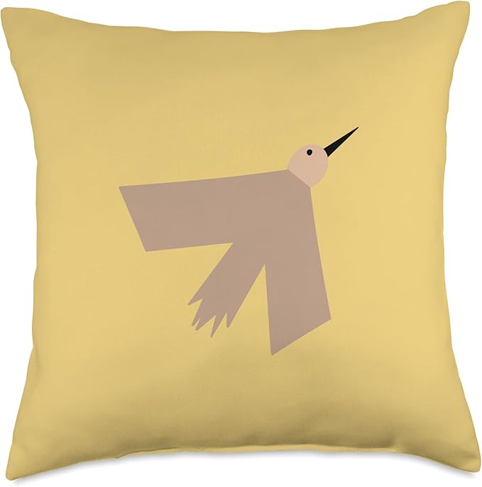 Cute Scandinavian Animals Designs Minimalistic Scandinavian Bird Lover Throw Pillow, 18x18, Multicolor