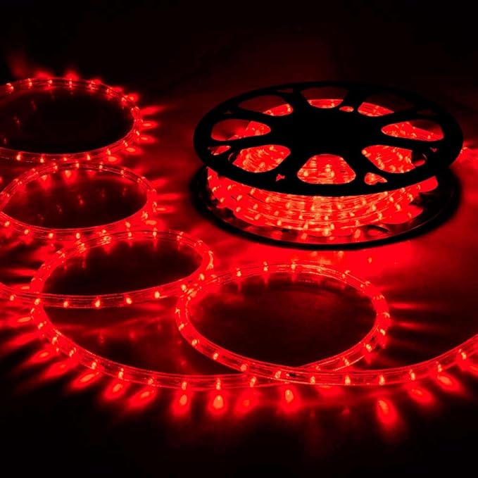 150ft LED Rope Lights Outdoor, 1080 LED Connectable and Flexible Tube Lights with 8 Modes, Waterproof LED Rope Lighting for Garden, Patio, Pool, Bedroom, Party, Indoor Outdoor Christmas Decor (Red)