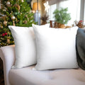 Encasa XO Throw Pillow Covers 20x20 in Set of 2 White | No Inserts | Cotton Pillow Covers for Living Room, Bed, Sofa, Couch | Decorative Cushion Covers with Improved Zippers