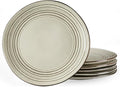 famiware Dinner Plates, 8 Inch Small Plate Set for 6, Dessert Appetizer Speckled Hand-made Ceramic Salad Plates, Microwave & Dishwasher Safe, Scratch Resistant, Twilight Series, Terre-verte