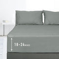 Sunflower Full Fitted Sheet, 1-Piece Extra Deep Pocket Fitted Bottom Sheet 22", 100% Cotton Sateen Soft Breathable, Ultimate Gray