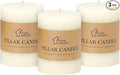 3x4 Inch White Pillar Candles Set of 3 - Decorative Unscented Pillar Candle, Long Burning Dripless Candles for Table Decor, Smokeless Large Pillar Candle for Wedding, Dinner, Rustic Home Decor