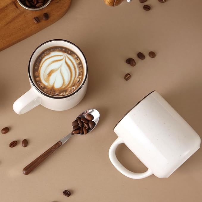 Coffee Mugs Set of 6, 12 oz Coffee Cups Ceramic, Ceramic Coffee Mug with Handle and Speckled Patterns for Latte, Tea, Cocoa, Milk, Cappuccino, Microwave & Dishwasher Safe