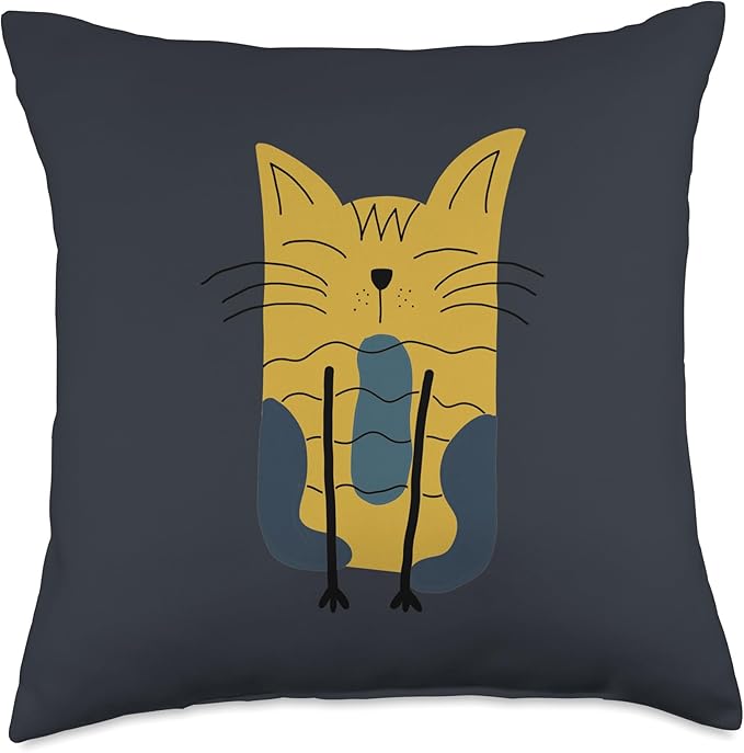 Cute Scandinavian Animals Designs Mom Scandinavian Lover Boho Cats Throw Pillow, 18x18, Multicolor
