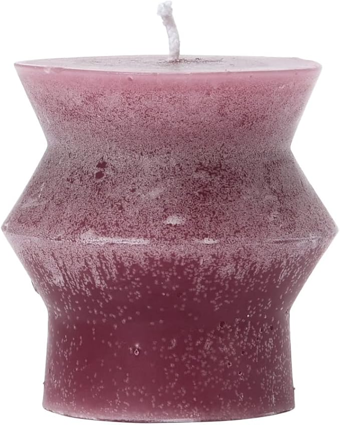 Creative Co-Op Unscented Totem Pillar, Pinot Candles, 3" L x 3" W x 3" H, Purple