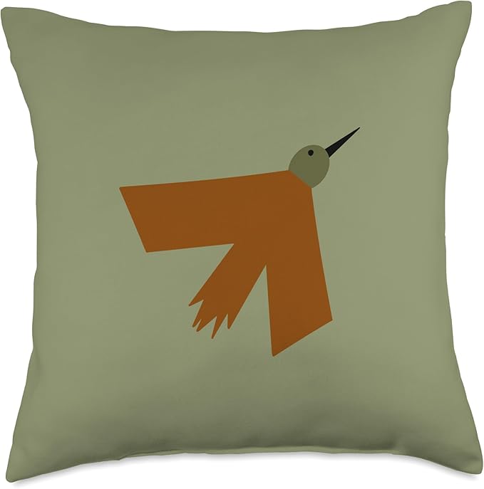 Cute Scandinavian Animals Designs Minimalistic Scandinavian Bird Lover Throw Pillow, 18x18, Multicolor