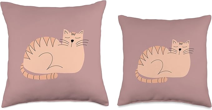 Cute Scandinavian Animals Designs Scandinavian Mom Boho Cat Throw Pillow, 16x16, Multicolor