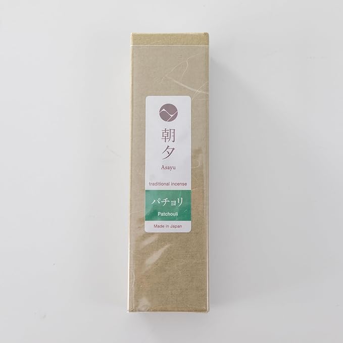 Asayu Japan Traditional Incense Sticks Patchouli Scent 20g (0.71oz) Sampler for Evening Meditation, Relax or Yoga, Made in Japan Quality