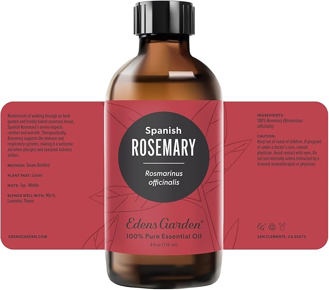 Edens Garden Rosemary-Spanish Essential Oil- 100% Pure Premium Grade, Undiluted, Natural, Therapeutic, Aromatherapy, The Best for Diffuser, Candle, Laundry, Humidifiers 118 ml (4 fl oz)