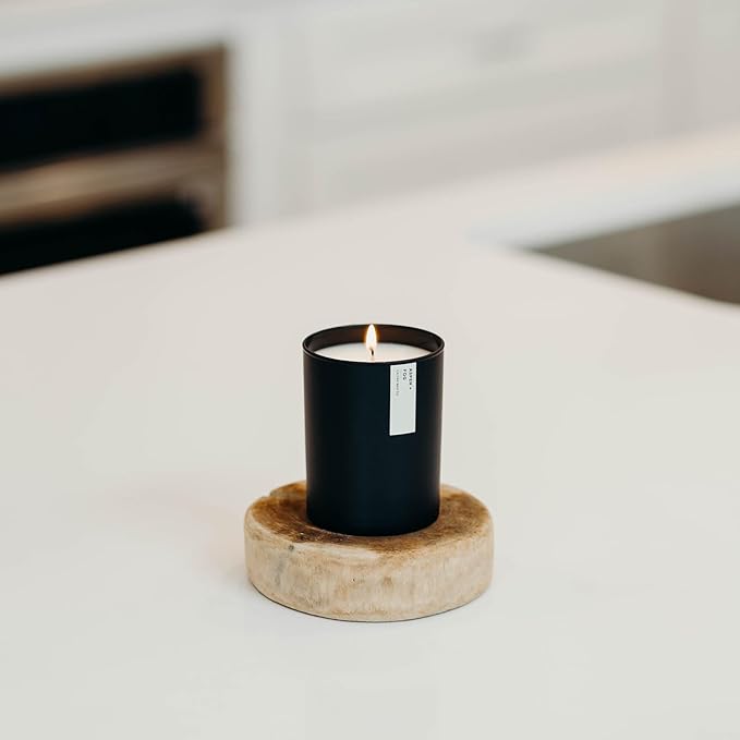Calyan Wax Co. Candle, Aspen + Fog Scented Candle, 75 Hour Burn Time, Aromatherapy Soy Candles, Non Toxic & Vegan Soy Wax, Black Tumbler Scented Candles, 10.2oz