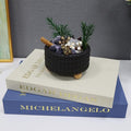Decorative Fake Books for Coffee Table - Set of 2 Linen Aesthetic Faux Books Decor - Minimalist Keepsake Photo Storage Box for Office Home Living Room Mantle Table Top Decoration (Blue-beige)