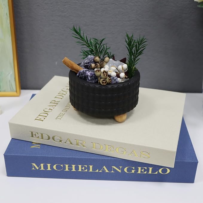 Decorative Fake Books for Coffee Table - Set of 2 Linen Aesthetic Faux Books Decor - Minimalist Keepsake Photo Storage Box for Office Home Living Room Mantle Table Top Decoration (Blue-beige)