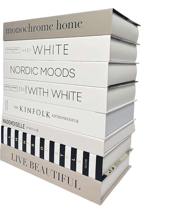 8 Pack Decorative Books, Ediactcyl Decoration Faux Books for Hardcover Home Decor | Fake Book Stacks Display for Bookshelf Room Decor (EDDB66)