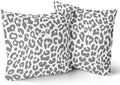 Grey Leopard Print Pillowcase 2pcs Snow Cheetah Animal Print Pillow Covers 18x18 Inch Cheetah Decorative Throw Pillow Cover Watercolor Gray Throw Pillow Cover Cotton Cushion Home Décor
