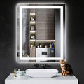36"x30" LED Bathroom Mirror with Anti-Fog, Stepless Dimmable Lights, 3 Color Modes, Shatter-Proof Tempered Glass, Memory Function & Waterproof Design