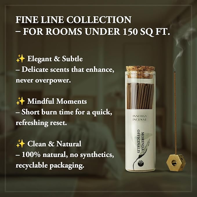 Unwind & Balance – Innergy Morinda Root Incense Sticks, Natural Herbal Blend with White Peony & Oud (Agarwood) for Relaxation, 150 Sticks