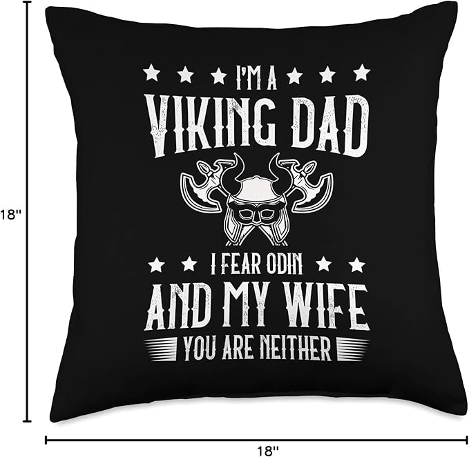 Viking Dad Pagan Scandinavian Berserker Norsemen Throw Pillow