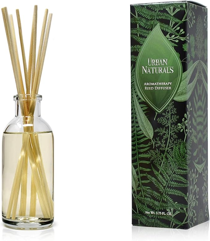 Urban Naturals Coconut Breeze Reed Diffuser Oil Set with Reed Sticks – Warm Coconut, Pineapple and Tahitian Vanilla - Made in The USA