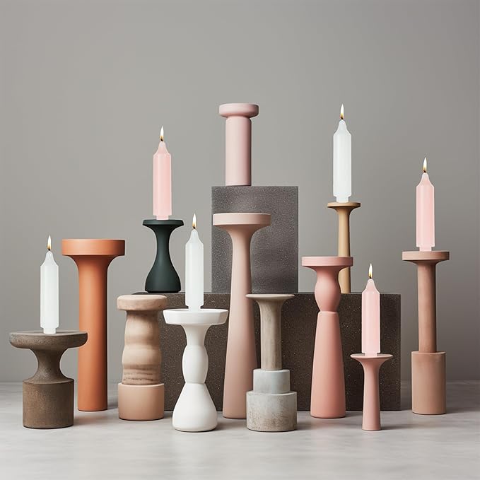 Light Pink Short Taper Candles 6 inch Candle Sticks Unscented Dinner Candle Dripless for Home Decor,Set of 4