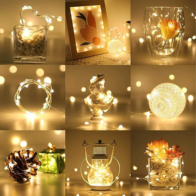 Lighting EVER Fairy Lights Battery Operated 20 LED Mini String Lights, Waterproof Small Pixie Lights for Mason Jars, Crafts, DIY Decorations, Wedding Party Centerpieces, Bedroom Christmas Décor