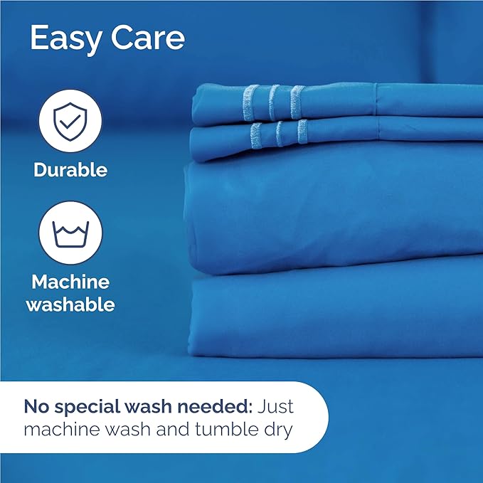 Twin XL Size 3 Piece Sheet Set - Comfy Breathable & Cooling Bed Sheets Set - Hotel Luxury Bedding for Women, Men, Kids, Teens, Boys & Girls - Deep Pockets, Soft, Wrinkle Free - Oeko-Tex - Royal Blue