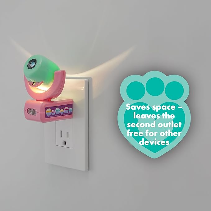 Projectables Gabby's Dollhouse LED Kids Night Light, Projector, Plug-in, Dusk-to-Dawn Sensor, for Bedroom, Bathroom, Playroom, Toyroom, 80079