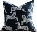 Premium Throw Pillow Covers 22x22 Inches - Black Palace White Horse Chenille Jacquard Embroidery Decorative Couch Pillow Covers for Living Room Bedroom Sofa Home Décor