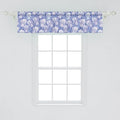Lunarable Flower Window Valance Pack of 2, Blossomed Iris Flower Spring Garden Art, Rod Pocket Curtain Valances for Kitchen Bedroom, 54" X 12", Blue