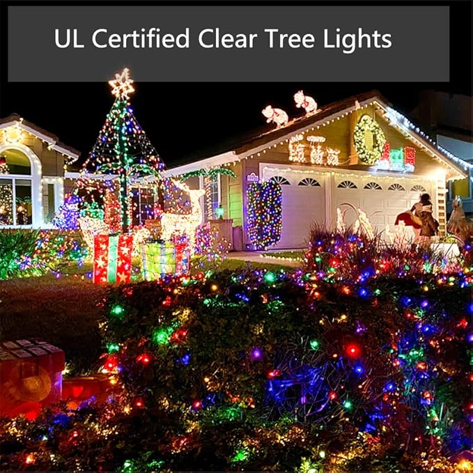 Christmas Lights Indoor Outdoor, 33FT 150 Lights Multicolor Christmas Tree Lights, 120V UL Certified Incandescent Mini String Light for Xmas Decoration, Holiday, Party, Home（No Twinkle Function）