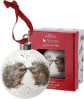 Portmeirion Royal Worcester Christmas Tree Ornament - Personalized Holiday Bauble with Hedgehog Motif, Fine Bone China Festive Holiday Decorations, Whimsical Animal Theme for Seasonal Home Decor