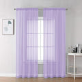 Chyhomenyc Lilac Sheer Curtains 72 Inch Length 2 Panels, Light Filtering Soft Airy Rod Pocket Voile Window Curtain Drapes for French Door Bedroom Living Room, Each 42Wx72L Inches