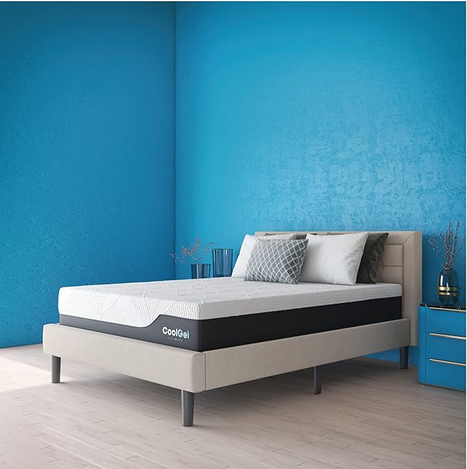 Cool Gel Chill 14 Inch Medium Firm Memory Foam Mattress Twin Size, with Bonus CoolGel Memory Foam Bed Pillow, 14" with Pressure Relief, CertiPUR-US Certified, Cooling Twin Mattress in a Box