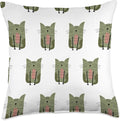 Cute Scandinavian Animals Designs Scandinavian Cat Boho Pattern Throw Pillow, 18x18, Multicolor