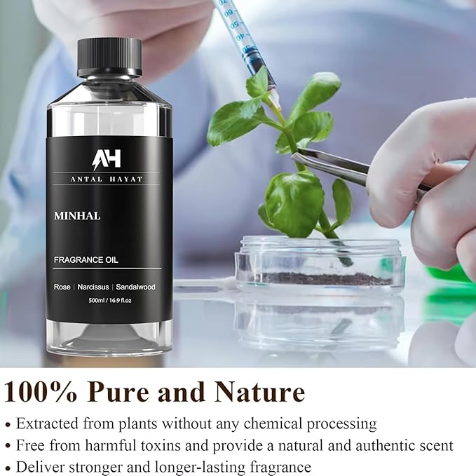 Hotel Scents Diffuser Oil Minhal 500mL – Luxury Home Scent Refill with Rose, Narcissus, Patchouli – Inspired by Iris de Nuit Perfume – Premium Essential Oil for Waterless & Ultrasonic Diffuser