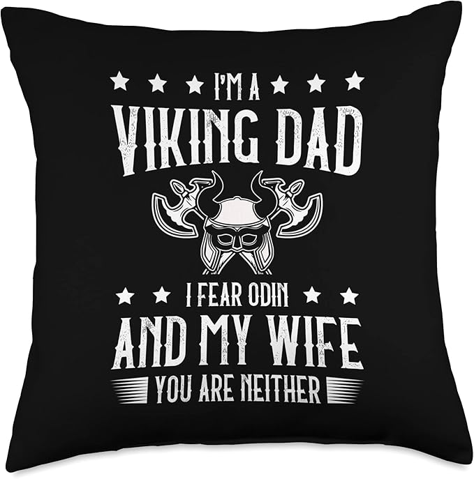 Viking Dad Pagan Scandinavian Berserker Norsemen Throw Pillow