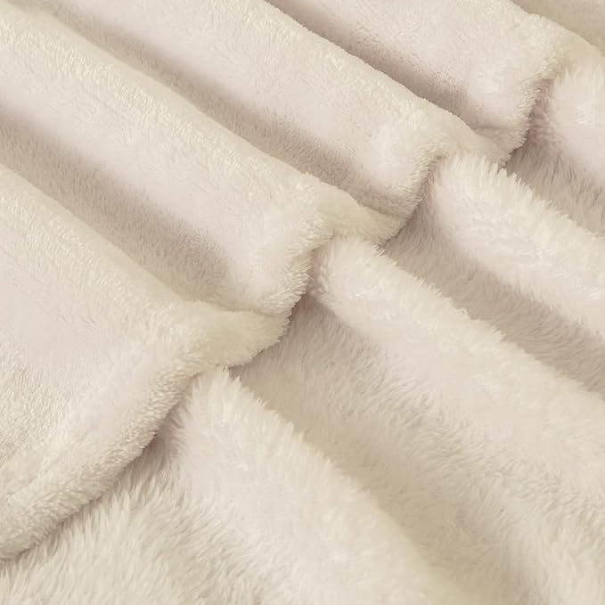 BEDELITE Fleece Blanket Beige Throw Blankets for Couch & Bed, Luxury Plush Cozy Fuzzy Blanket 50" x 60", Super Soft Warm Lightweight Throw Blanket for Travel Camping