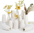 Ceramic Bud Vases, Set of 12 White Vases for Centerpieces Small Vase for Flowers Mini Ceramic Vases for Pampas Grass VAse Bulk for Wedding Table Centerpieces Decoration Boho Home Decor DIY Gift