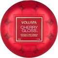 Voluspa Cherry Gloss Mini Tin Candle, 4 oz, Coconut Wax Blend, Scented Candles for Home, 25 Hour Burn Time, Fruity Candle, Handcrafted in The USA