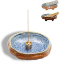 Ceramic Incense Burner Holder for Sticks, Handmade Palo Santo Holder, Incense Cone Dish Bowl for Coil, Sage Cones, Ash Catcher, Smudge Bowl for Yoga Meditation Room Décor
