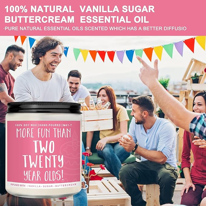 40th Birthday Gifts for Women, Perfect Birthday Present, Funny Presents for Mom, Friends, Wife, Sister, 7oz Vanilla Cream-Scented Candle