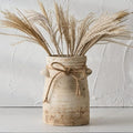 SIDUCAL Ceramic Decorative Flower Vase, 8 Inch Rustic Distressed Pottery Decorative Flower Vase for Home Decor, Ideal Shelf, Bookshelf, Mantle, Entryway, Living Room, Table Decor