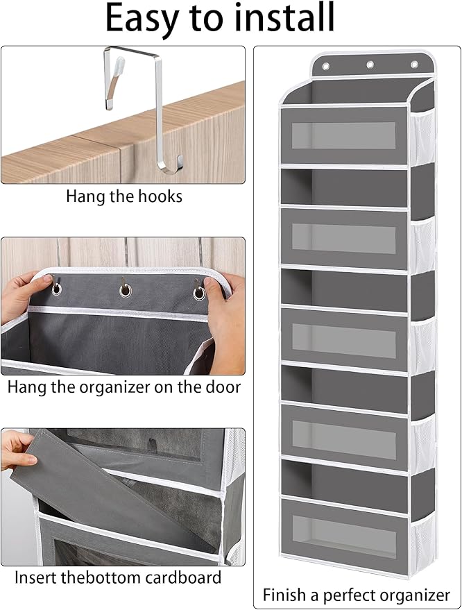 Over The Door Organizer, 5 Shelves Closet Door Hanging Storage and Organizer with 10 Mesh Pockets, Nursery Closet Organizer, Baby Essentials, Stuffed Animal Storage