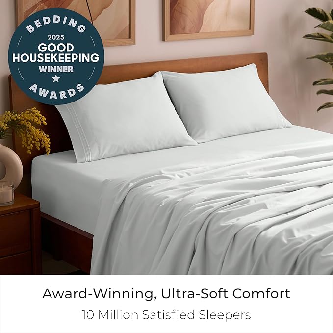 Mellanni Queen Sheets Set - 4 PC Iconic Collection Bedding - Hotel Luxury, Extra Soft, Cooling Bed Sheets - Wrinkle, Fade, Stain Resistant (Queen, Ivory)