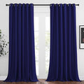 NICETOWN Bedroom Blackout Curtains 95 inch Length - Triple Weave Energy Saving Thermal Insulated Solid Grommet Blackout Draperies for Patio/Hall (1 Pair, 80 inches Wide, Navy Blue)