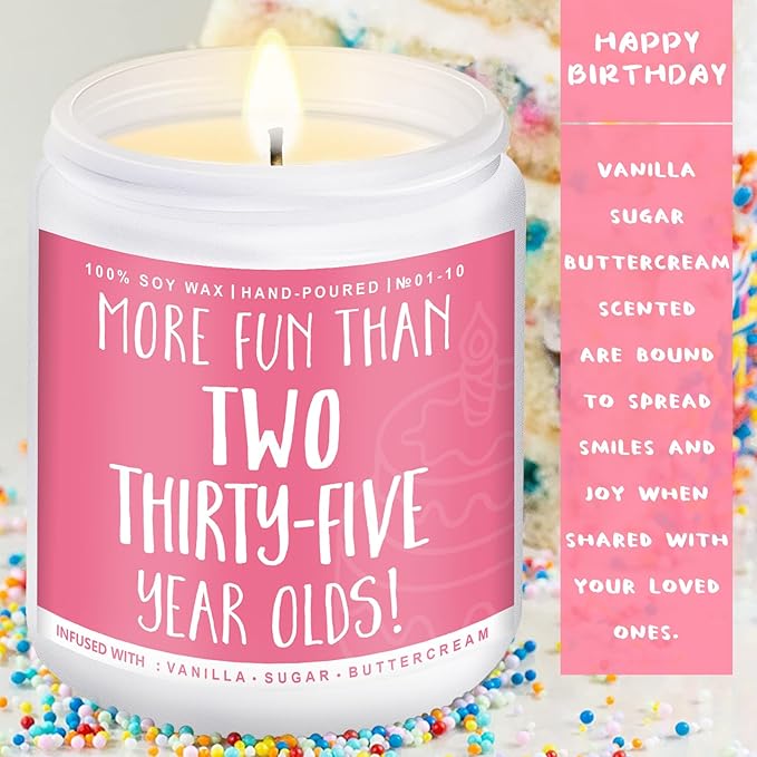 80th Birthday Gifts for Women, Perfect Birthday Present, Funny Presents for Mom, Friends, Wife, Sister, 7oz Vanilla Cream-Scented Candle