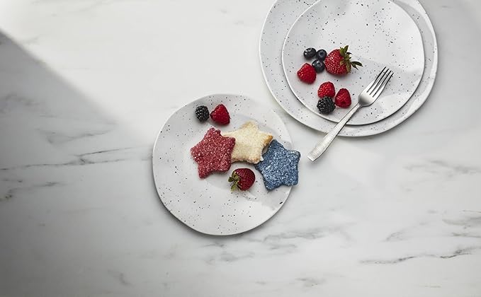 Oneida 895951 Terrazzo Melamine Cream 12 Piece Dinnerware Set, Lightweight Melamine Material